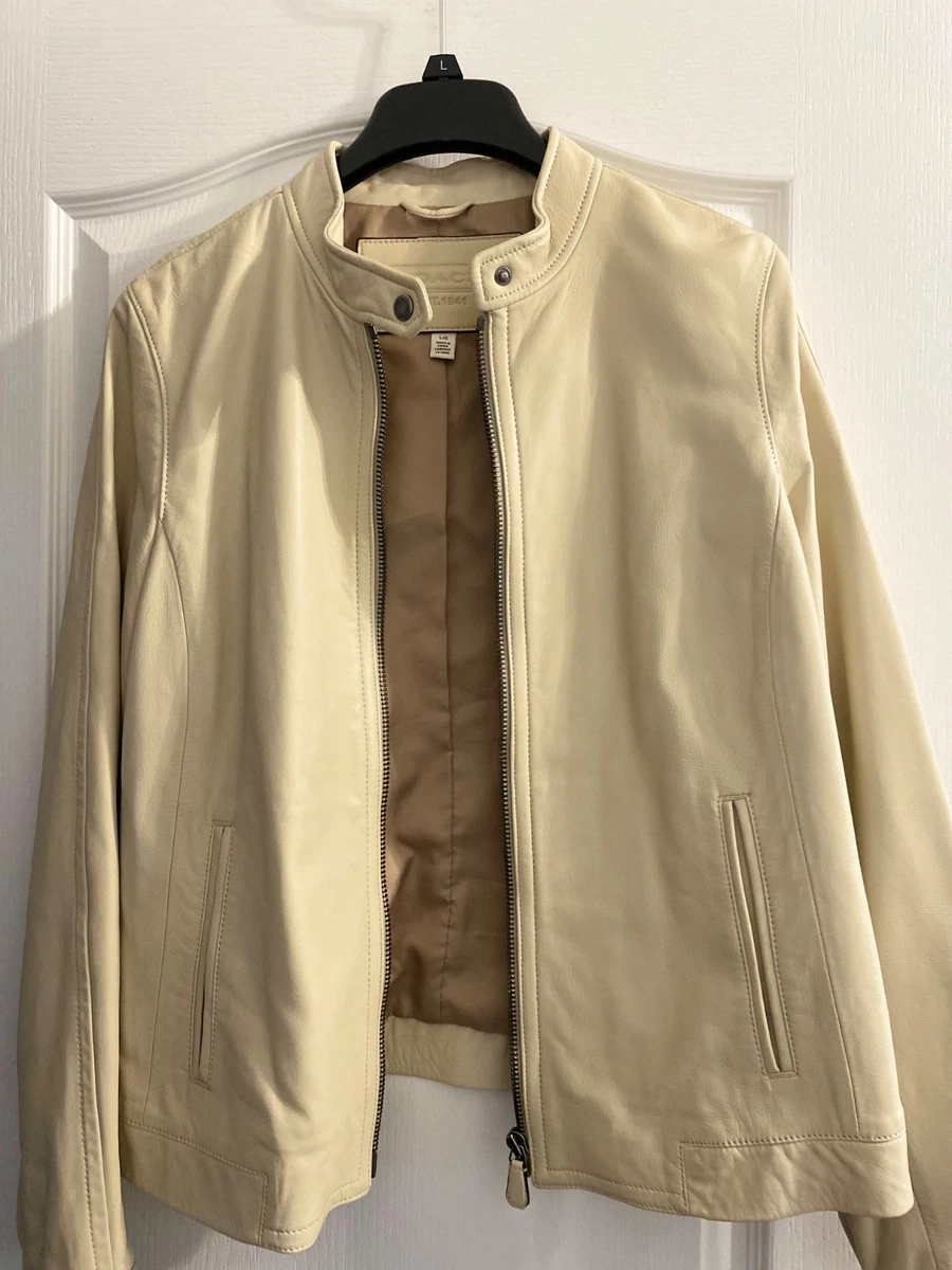 Coach Leather Outer Shell Beige Coats, Jackets & Vests for Women