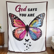 Olicard Christian Gifts for Women Birthday, Butterfly Christian Blanket Gift ...