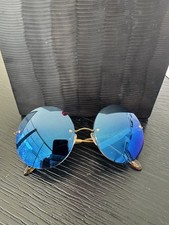Sunglasses by SAMA Eyewear Model EXOTIQUE in GOLD/TEAL Color Combination