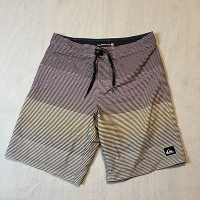 Quiksilver Board Shorts Mens 30 Gradient Stripes Swim Trunks Surf Stretch Y2K