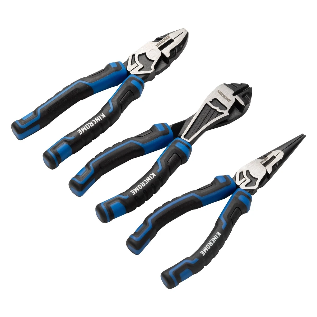 Kincrome 3PC Pliers Set Combination Long Nose Diagonal Cutters 175mm (7") K4222