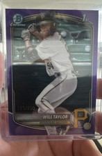 2025 Bowman Chrome Prospect Will Taylor BCP-179 Purple Pulsar Refractor /250