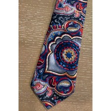 Flying Scotsman Collection Mens Paisley Floral Tie Black Red Blue Gold USA Made