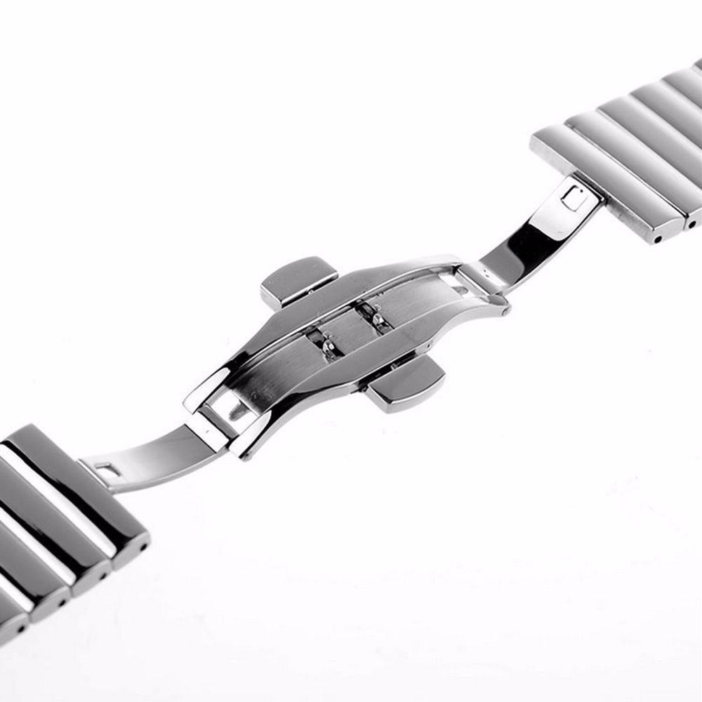 22mm Silver Milanese Mesh Web+Strip Stainless Steel Watch Band Strap Bracelet D