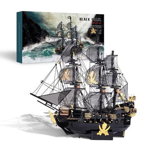 Piececool 3D Ancient Pirate Ship Queen Revenge Black Pearl Dutchman US Boat Gift - Picture 7 of 91