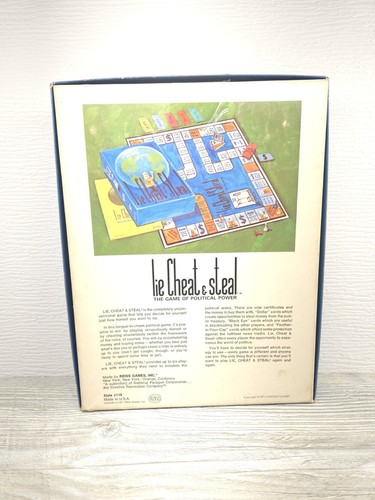 Vintage 1971 Lie Cheat & Steal: The Game of Political Power Board Game Reiss - Picture 4 of 4