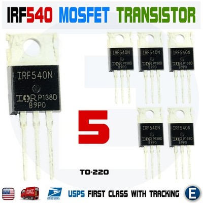 5Pcs IRF540N Mosfet N-Channel IR Power Transistor 33A 100V TO-220 IRF540