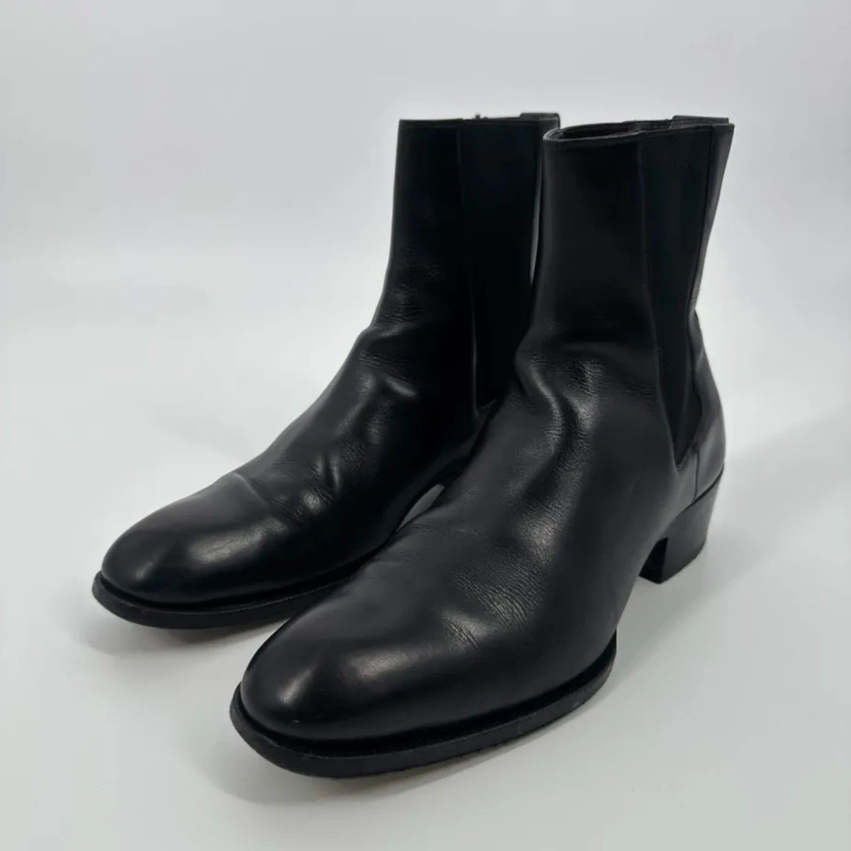 Tom Ford Elkan Black Leather Chelsea Boots Made In Italy Size 10.5