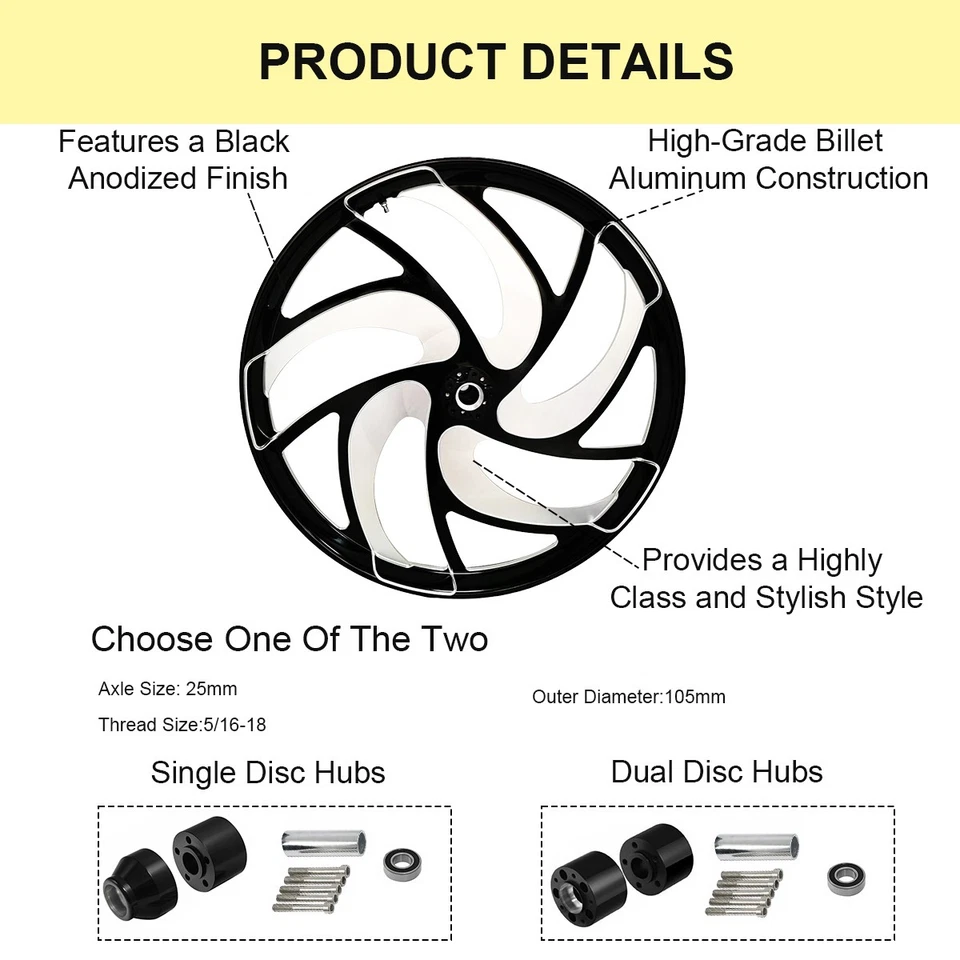 21" 23" 26" 30" 32" Front 18" Rear Wheel Rim For Harley Road King Street Glide - Изображение 2 из 4