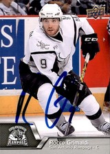 Rocco Grimaldi Signed Auto 2014-15 Upper Deck AHL card San Antonio Rampage