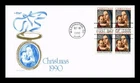 US COVER CHRISTMAS MADONNA AND CHILD FDC BLOCK OF 4 ARTMASTER CACHET