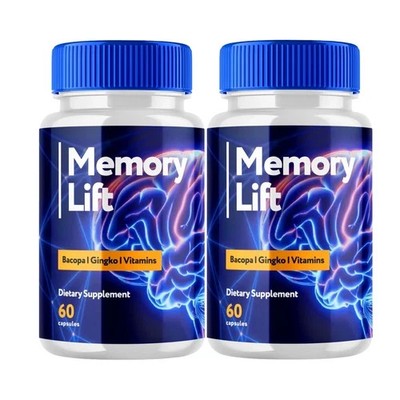 2-Pack Memory Lift Brain Capsules - Brain Health & Memory Support - 120 Capsules