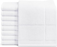 Bulk Pack Bath Mat Towel White Cotton Blend 18x25 OR 20x30 Quick Drying Washable