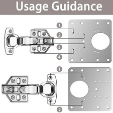 Cabinet Hinge Repair Plate Kit | Stainless Steel Cupboard Door Fix Bracket Screw