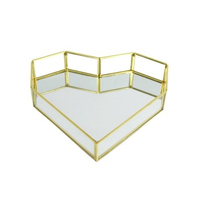 Vintage Waschtisch Tablett Herzform Geometrisch Schmuck Schmuck Halter Box N8J4