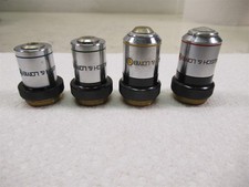 Lot of 4 Bausch & Lomb Microscope Objective Lenses A100x Oil 40x 10x & 4x 160mm