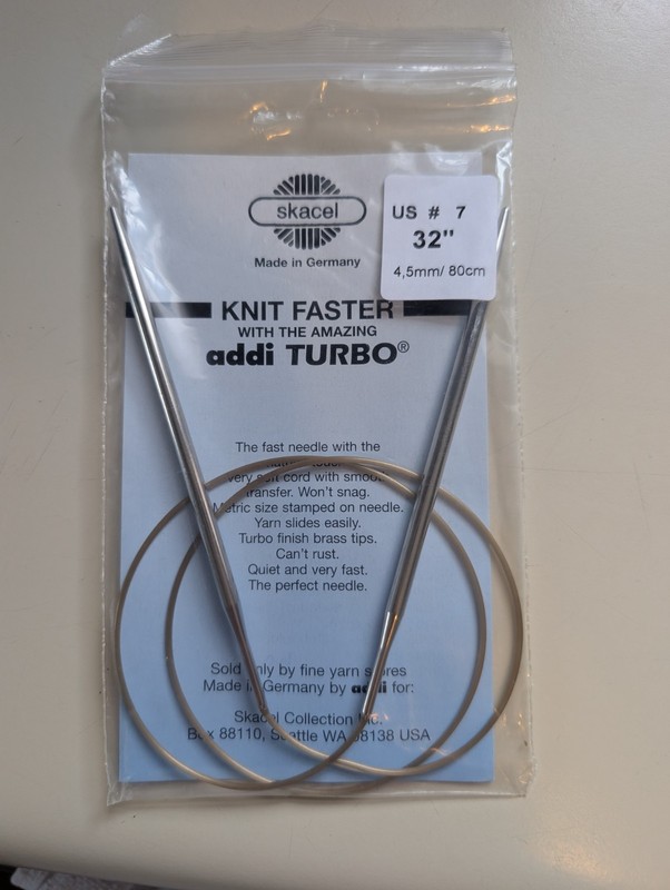 SKACEL Addi Turbo 32" US #7 4.5mm/80cm Circular Knitting Needles Germany