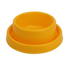 GRPET Ants Away Dog Bowl Cat Puppy Food Bowls Round No Spill Small, Yellow