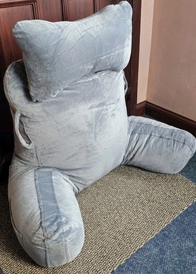 NEU GRAU VELOURS XL LESEN TV BETT KISSEN KISSEN