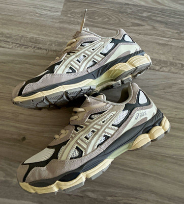 ASICS GEL Herren Laufschuh Sneaker Grau/Beige/Schwarz Mesh EU 39,5