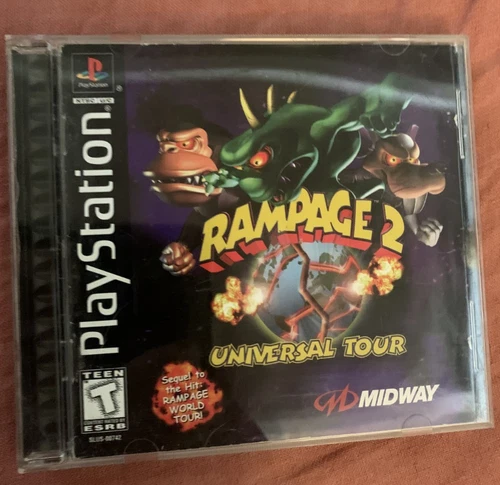 Rampage 2: Universal Tour Sony PlayStation 1 PS1 Game 1998 Midway CIB REG
