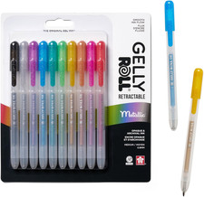 Gelly Roll Retractable Gel Pens Colored - Metallic Gel  Medium Point - For Jour