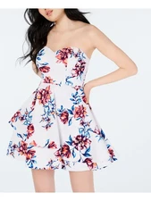 B DARLIN Womens White Sleeveless Mini Fit + Flare Dress 12