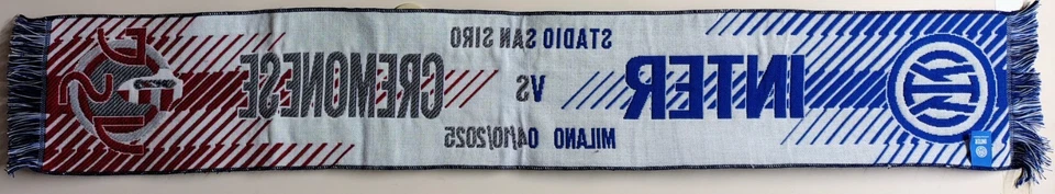 Inter vs Cremonese Serie A 2025-2026 6 Giornata Sciarpa scarf Schal Bufanda - Immagine 4 di 4