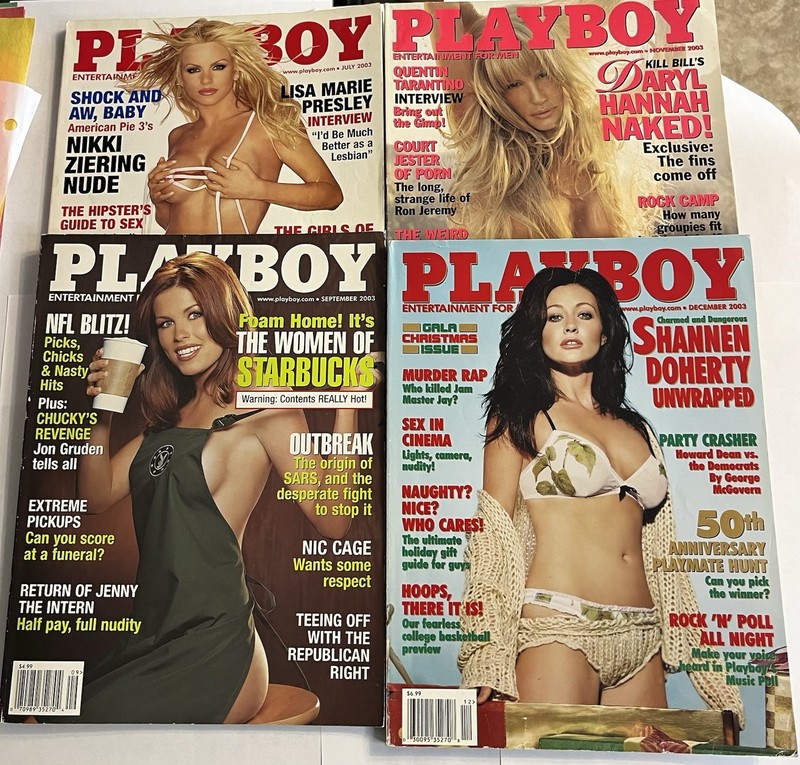 2003 Set Of 4 Playboy Magazines July -September -November -December