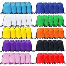 50 Pcs Drawstring Bags, Bulk Draw String Backpack, Cinch Polyester Bag for Gy...