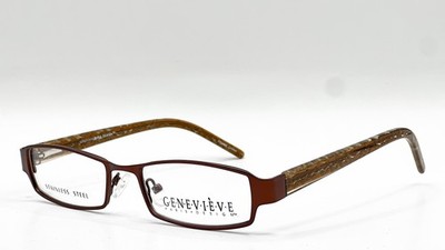 NEW GENEVIEVE MODERN SHARI MATTE BROWN AUTHENTIC EYEGLASSES 51-18
