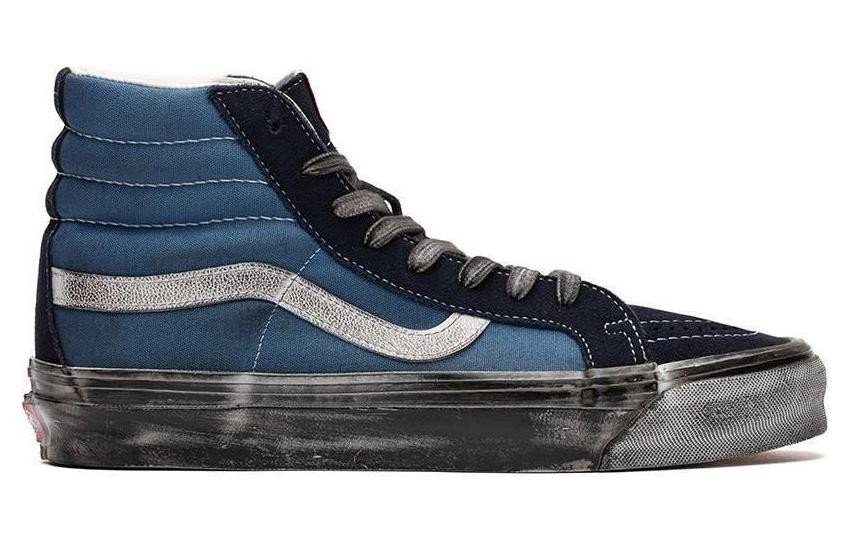 希少 廃番 新品未使用 Vans Vault OG SK8-HI LX 28cm Vans Vault Ua Og Sk8 Hi Lx Stressed Navy Blue - VN0A4BVBNGJ Size
