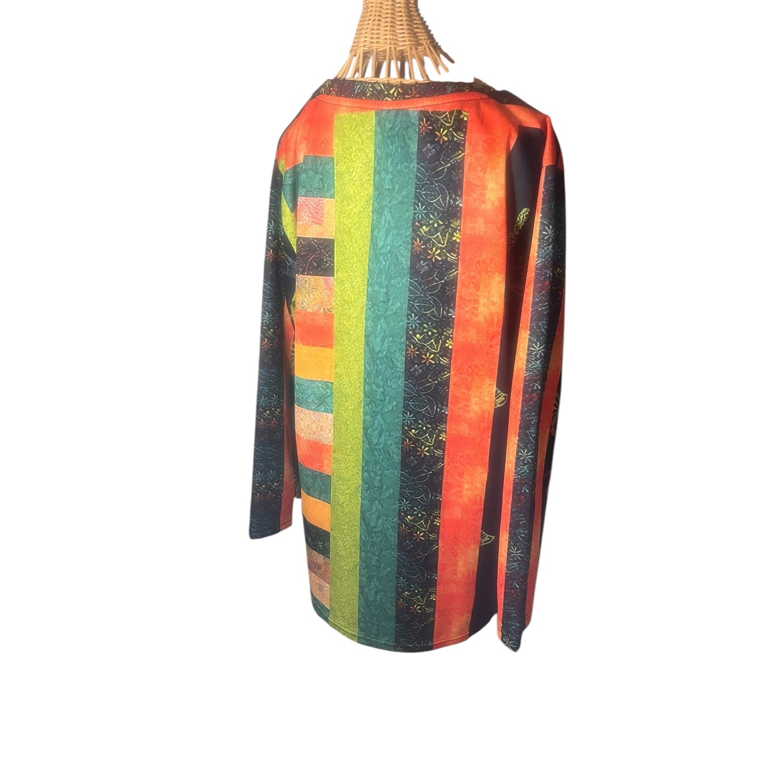 KD Moss Multicolor Patchwork Design Tunic with Bu… - image 5
