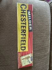 Chesterfield Cigarettes Aluminum Sign 15-3/4”x4”w/slight Dent On Back