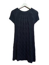 GAP CHUNKY CABLE KNIT SWEATER DRESS NAVY BLUE SZ MEDIUM CAREER