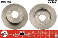 TRW Bremsscheibe Hinten Passend FüR Nissan