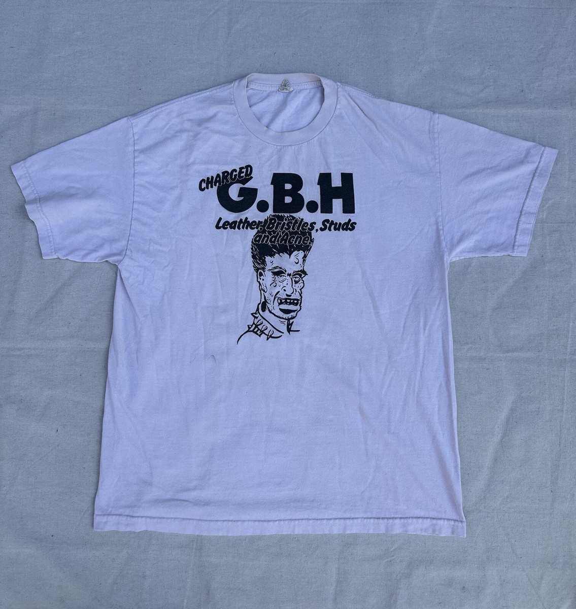 G.B.H. Charged Leather Bristles Studs Acne Shirt Old School 80s 