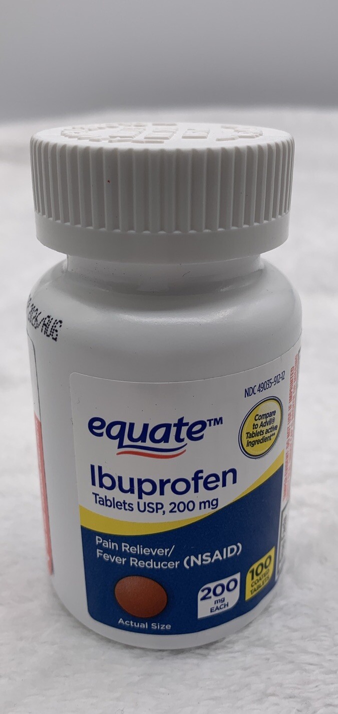 Equate Ibuprofen Pain Reliever/Fever Reducer Coated Tablets, 200mg 100 CT 8/26 สถานีตำรวจภูธรตากใบ