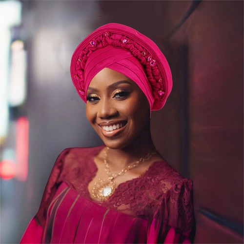 Aso Oke Corbata Africana Auto Gele Boda Mujeres Hijab Gorra Cabeza Envoltura Turbante Sombrero - Imagen 12 de 36