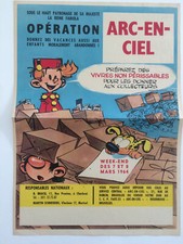 Spirou - Franquin - rare magnifique affiche arc en ciel 1964 Gaston Marsupilami