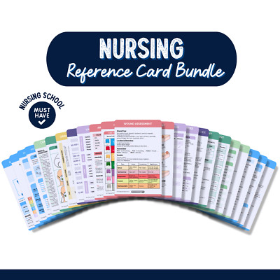 Notebook Reference Card Nursing Reference Card Bundle, Nurse Reference Card Pack, Nurse Badge ...