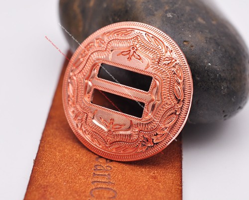 Hebilla de concho ranurada occidental 6X 1-1/4" con ranuras tack cinta de silla cinturón artesanal de cuero - Imagen 17 de 35