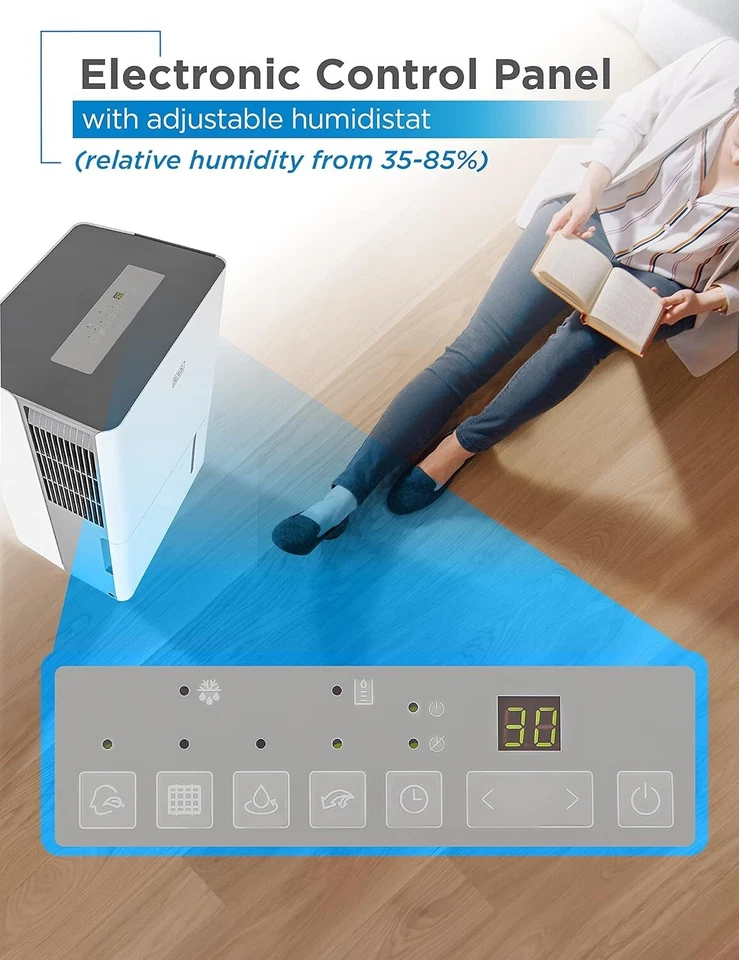 Deshumidificador Black & Decker 50 pintas 4500 pies cuadrados bd50pmwsa Foto 3 de 4