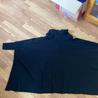 NWOT Absolutely Famous Black Oversized Turtleneck Poncho Sweater Sz 1X