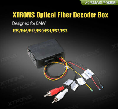 XTRONS Car Optical Fiber Stereo Decoder Box Adapter for BMW E46 E39 E53 E90-E93