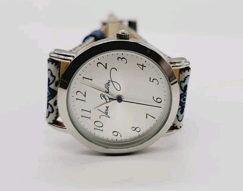 Vera Bradley Watch Women Round Dial Tone Blue Floral Band  display picture 1