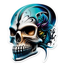 Tribal Skull, Vinyl Decal Sticker, Indoor Outdoor, 3 Sizes, 11210