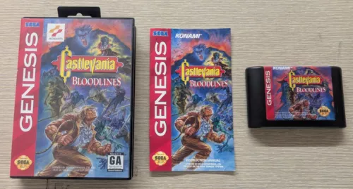 Castlevania Bloodlines Sega Genisis CIB, Beautiful High Grade Example, Konami 