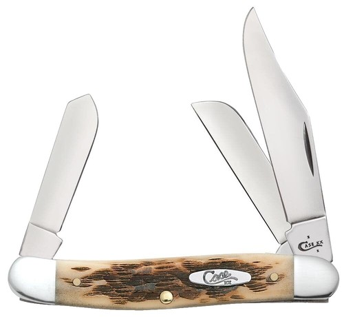 CASE Amber Bone Peach Seed Jig Chrome Vanadium Canoe #00263 | eBay
