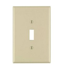1-Gang OVERSIZE Toggle Switch IVORY WALL PLATE Leviton NEW 86101